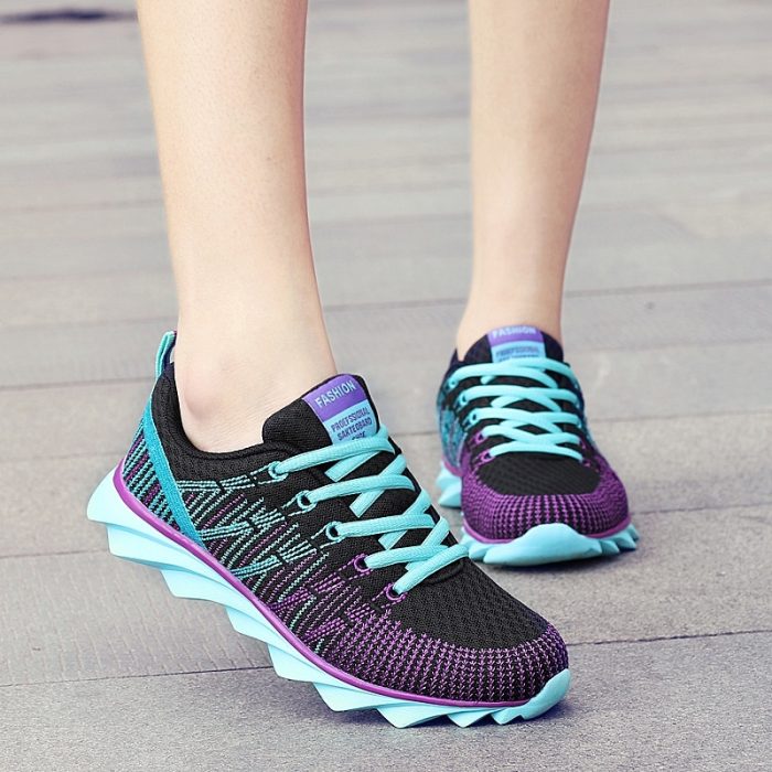Breathable Fabric Air Mesh Lace Women's Sneakers