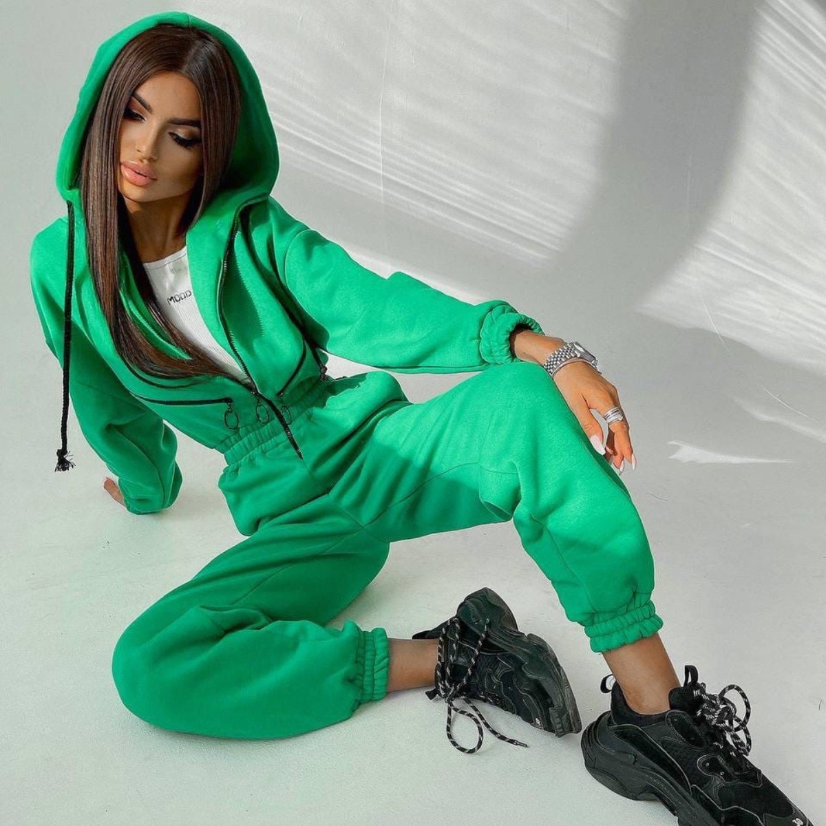 Sports Casual Women's Hooded Jumpsuit - Image 9