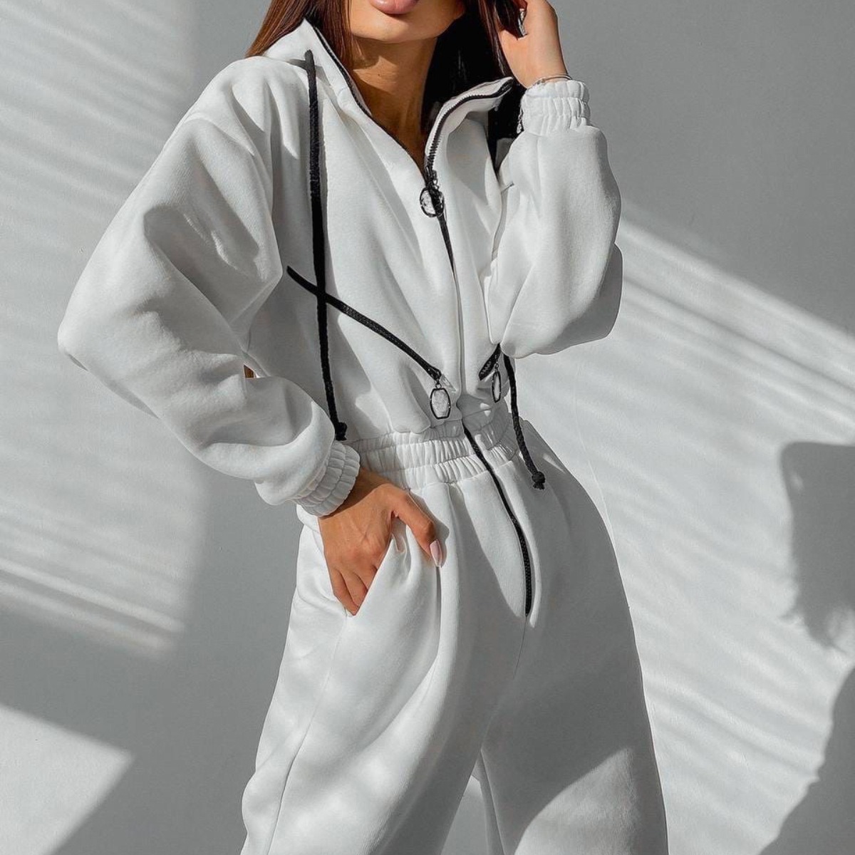 Sports Casual Women's Hooded Jumpsuit - Image 2