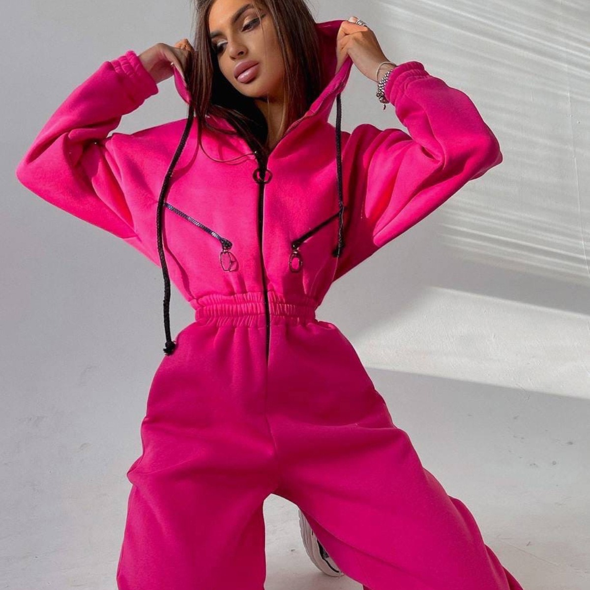 Sports Casual Women's Hooded Jumpsuit - Image 6
