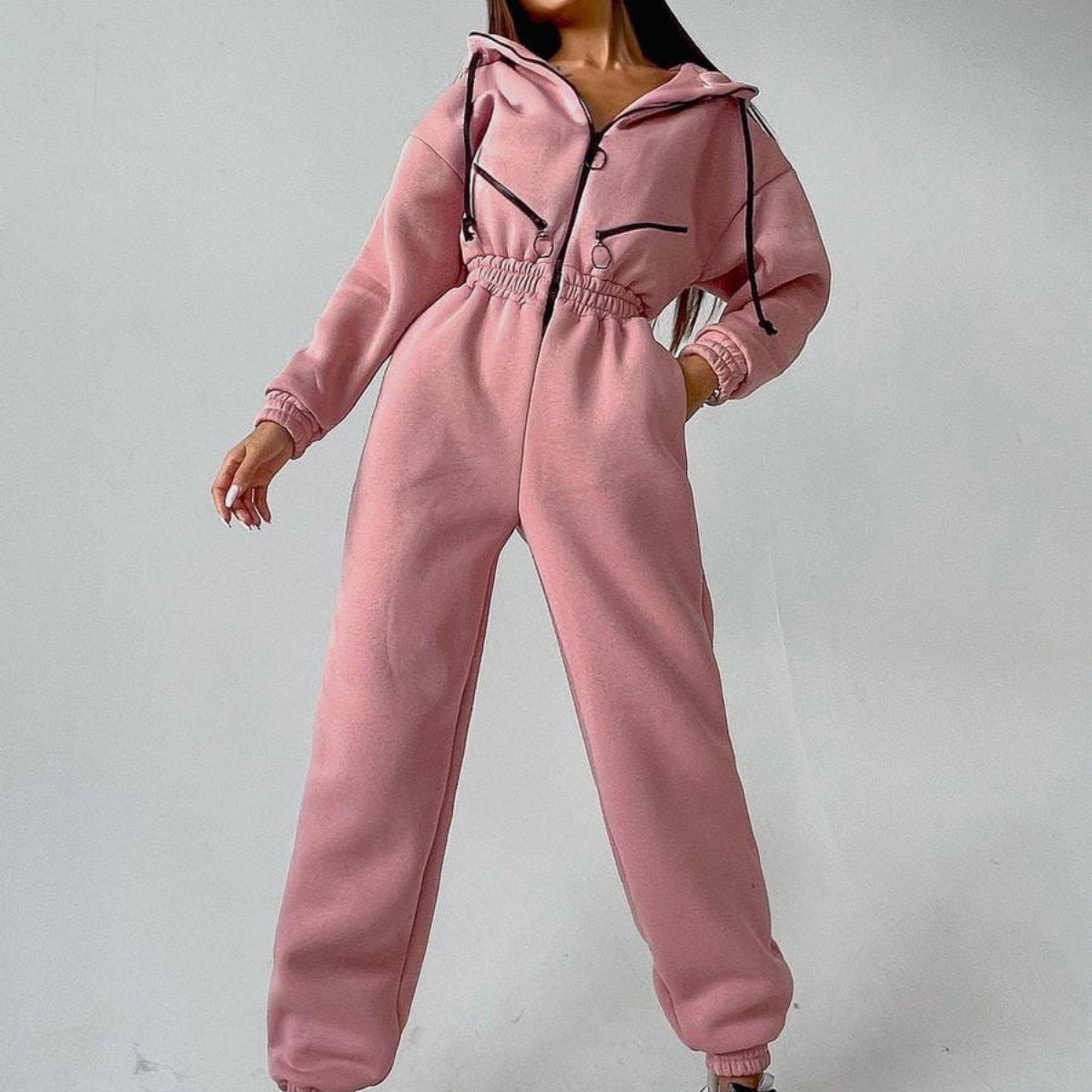 Sports Casual Women's Hooded Jumpsuit - Image 5