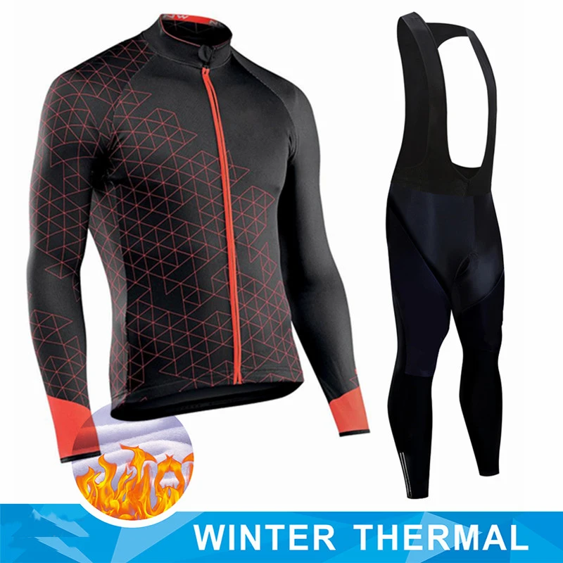 Winter Thermal Fleece Cycling Jersey for Men - Image 3