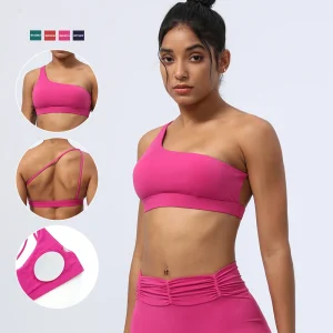 Women One Shoulder Yoga Bra
