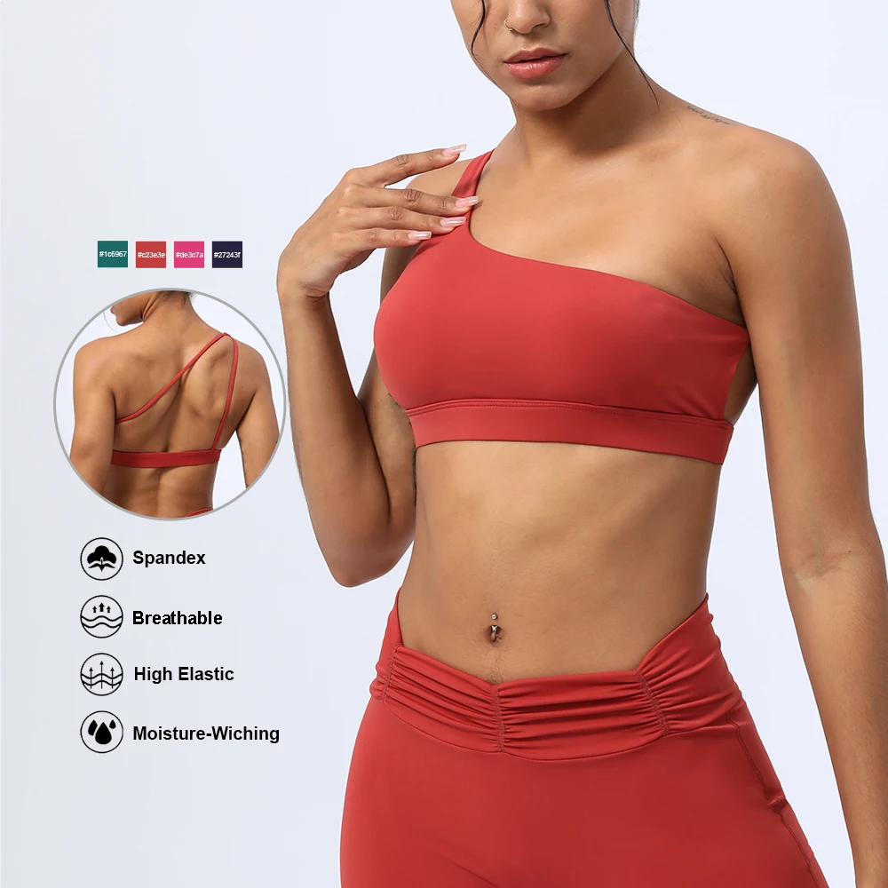 Women One Shoulder Yoga Bra - Image 5