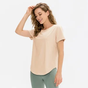 Women Yoga Top Solid Short Sleeve Sport T-Shir