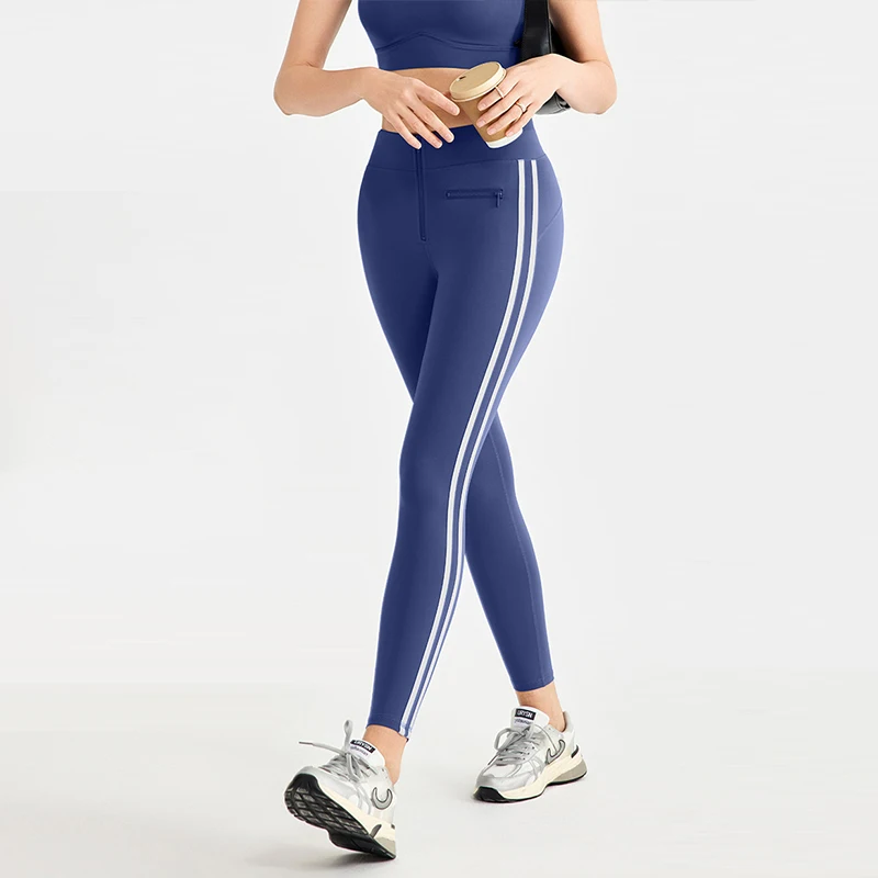 High Waisted Tight Yoga Pants with Zipper Pocket - Image 2