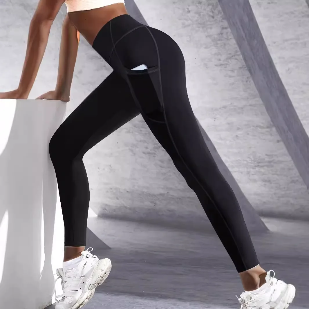 High Waist Women's Leggings With Pockets - Image 4
